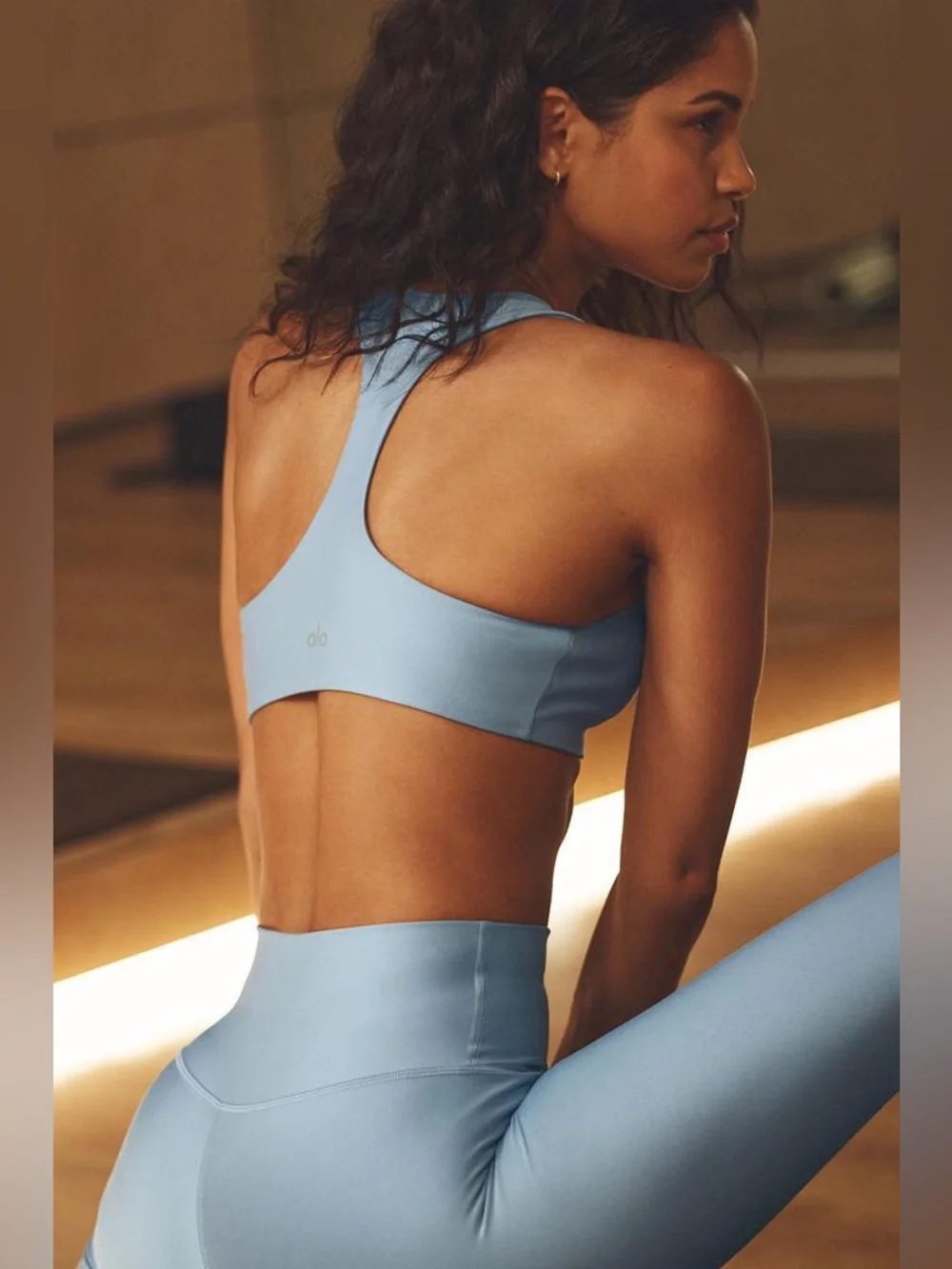Alo Yoga Airlift Advantage Racerback Bra, Celestial Blue, Size small